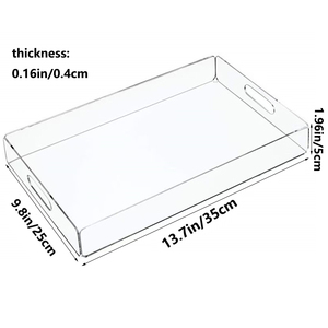 Nampan Sajian Persegi Panjang Modern untuk Menampilkan Kue Kopi dan Camilan - Dekorasi Rumah Kantor, Wadah Makanan Plastik - Product Image 1