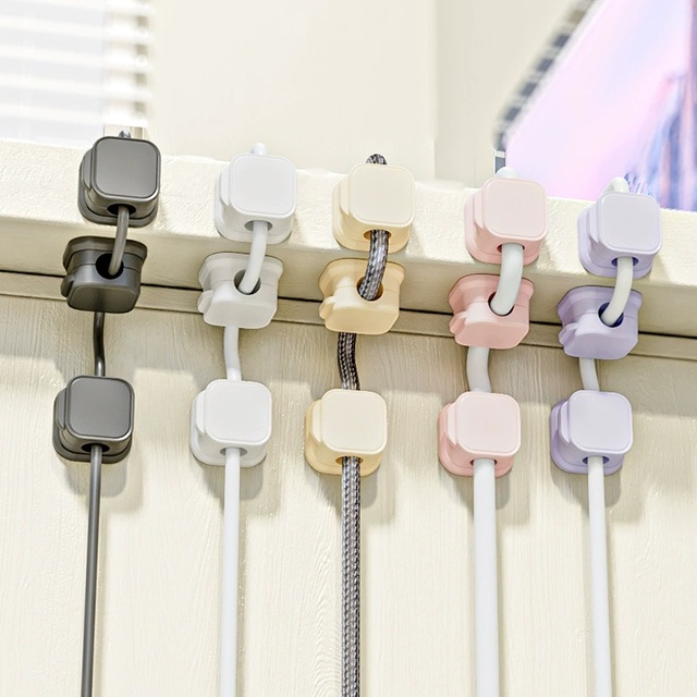 Magnetic Cable Clip Adjustable Cord Holder Under Desk Organizing Cable Management Wire Organizer Cable Holder Wall Table