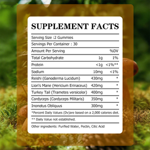 Hot Sale Mushroom Gummies Immune Support Energy Improvement Health <b>Supplement</b> for Adults Increase Enefay Productivity Gummies - Product Image 2