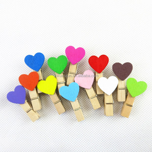 Clips de madera de amor de corazón de 35mm, clavija de papel fotográfico, pasatiempos DIY, manualidades para niños, Clips artesanales para pared de fotos - Product Image 6