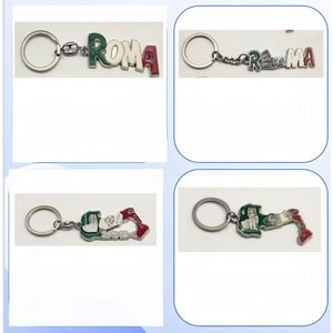<b>Custom</b> Logo Metal <b>Keychain</b> with Simple ROMA Electroplating Style Zinc Alloy Cartoon Design <b>Custom</b> Ring Carabiner Style - Product Image 2