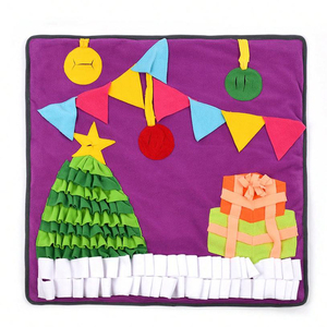 Tapis de renifflement pour animaux de compagnie, tapis d'entraînement, jouets interactifs pour chiens, tapis de renifflement carré pour l'alimentation par le nez, série de Noël - Product Image 1