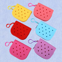 Monedero de Silicona Impermeable con Orificio para Colgar Zapatos, Accesorios Impermeables Desmontables y Lindos, Monedero Creativo de Silicona para Niños