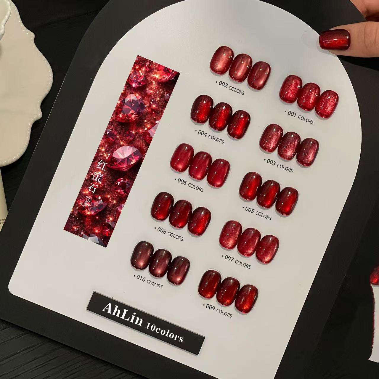 Série de pierres précieuses rouges