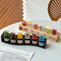 Ensemble de 6 verres à shot en bois gravés personnalisés avec logo de luxe, verres à shot fantaisie pour alcool et tequila