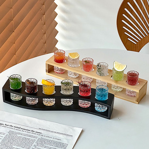 Ensemble de 6 verres à shot en bois gravés personnalisés avec logo de luxe, verres à shot fantaisie pour alcool et <span class=keywords><strong>tequila</strong></span> - Product Image 2