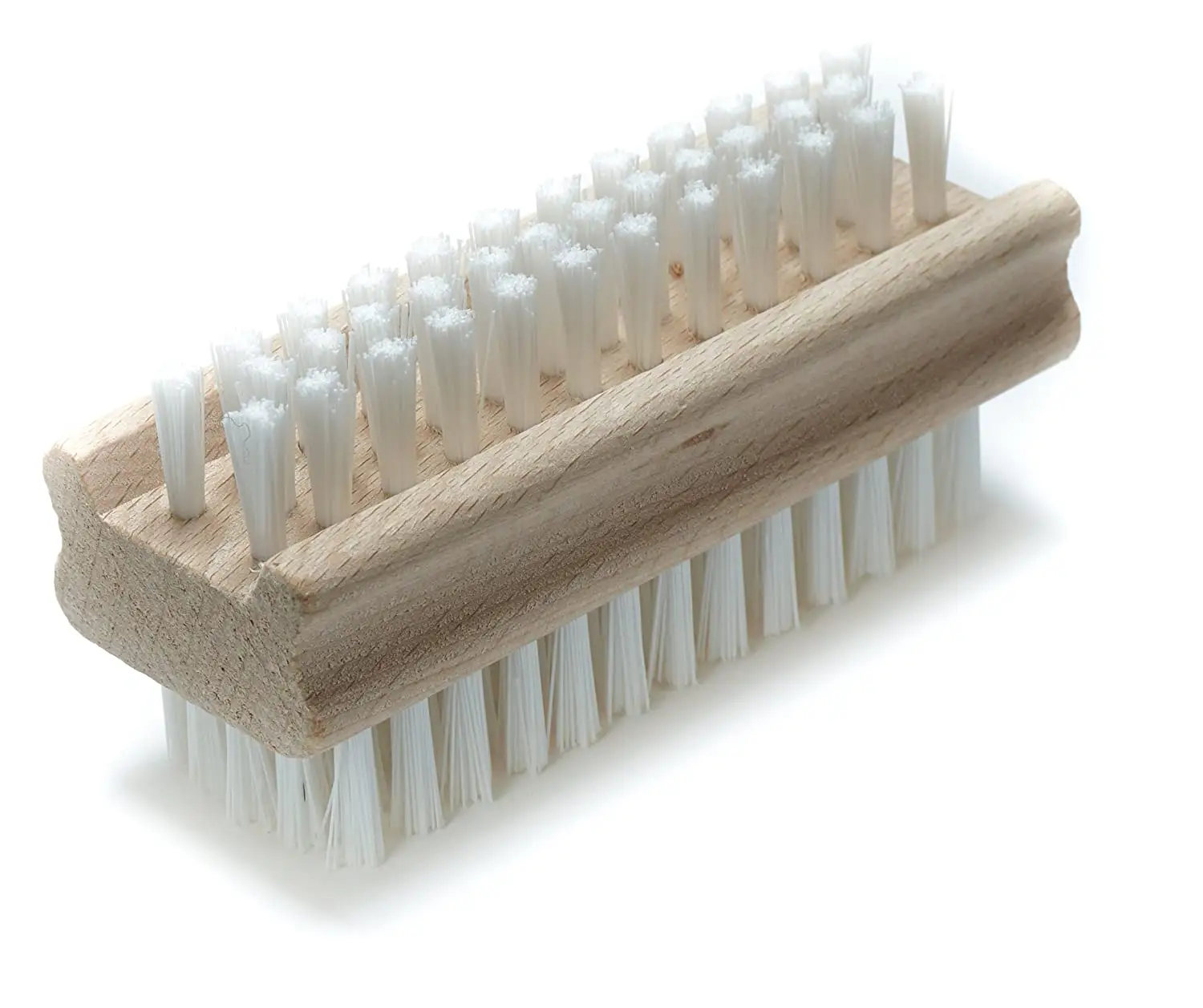 Mini Nail Scrub Brush Set in Stiff Bristles for Hand Finger Toe Hard Cleaning, Non-Slip Wooden Two-sided Hand and Nail Brush