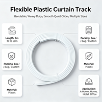 Riel de Cortina Flexible de Plástico al por Mayor, Montaje en Techo, Corte Personalizado, Riel Curvo Económico para Ventanas Residenciales y Comerciales