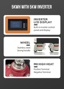 Tewaycell オールインワン 110v/220v オフグリッドソーラーパワーウォール 51.2V 100Ah 5KWh 5KWインバーター搭載 家庭用＆キャンプ用 - Product Image 3