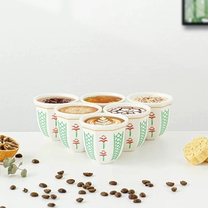 <span class=keywords><strong>Set</strong></span> di <span class=keywords><strong>Tazze</strong></span> <span class=keywords><strong>da</strong></span> Tè in Ceramica Turca di Grande Successo, Design Elegante in Porcellana Verde Dorato e Rosa, <span class=keywords><strong>Set</strong></span> Regalo per Caffè ed Espresso - Product Image 2