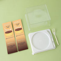 Petit récipient carré transparent en plastique PET écologique, qualité alimentaire, pour sushis, hamburgers, mousses, desserts, gâteaux, boîte d'emballage, plateau