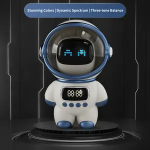 Bluetooth Speaker Handfree Wireless Smart AI Interactive Astronaut Audio Alarm Clock Night Light Creative Gifts For Kids