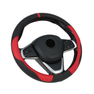 Venta al por Mayor de Fundas para <span class=keywords><strong>Volante</strong></span> de Auto AUDLY, Diseño Rojo y Negro, <span class=keywords><strong>Cuero</strong></span> Genuino, 4 Radios, para el 90% de los Modelos de Auto, Suministro al por Mayor - Product Image 1