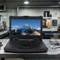 14 Inch Robuuste Laptop, Zwarte, IP65 Waterdichte, voor Mijnbouw, Survey, Aangepast Logo, Wi-Fi 6