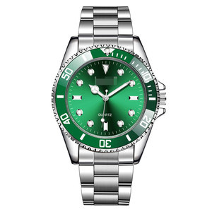 Đồng hồ thạch anh dây thép thời trang đồng hồ màu xanh lá cây bùng nổ Đồng hồ nam - Product Image 2