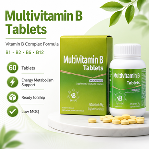 <span class=keywords><strong>Tabletas</strong></span> de Complejo Vitamínico <span class=keywords><strong>B</strong></span> Listas para Enviar, 60 Unidades, B1, B2, B6, B12, Apoyo al Metabolismo Energético - Product Image 1