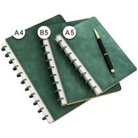 Carnet de notes à couverture souple en cuir PU marron B5 personnalisé en gros format A5/A4 relié à feuilles mobiles journal scolaire/de bureau/logo de magazine