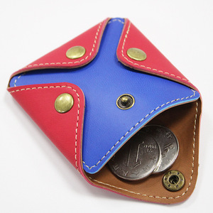 Creative Leather <b>Coin</b> Purse, DIY Color-Blocking <b>Coin</b> Purse, Buckle Four-Corner <b>Coin</b> Purse, Trendy Mini Earphone <b>Bag</b> - Product Image 4