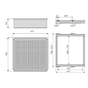 Kit di cesto in filo regolabile EMUCA 800 mm in acciaio e alluminio con 7088013 a colori moka - Product Image 2
