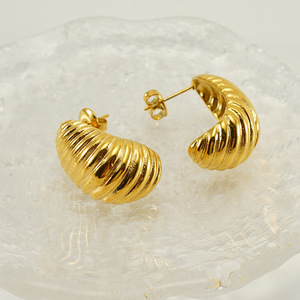 Zogxin Gold Plated Stud Earrings Geometric Oval Shape For Women Party Jewelry - Product Image 4