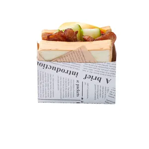 包装ボックス焼き商品 Suppliers-焼き菓子クラフトホットドッグサンドイッチパーティー包装ボックス折りたたみ紙サンドイッチカートンボックス