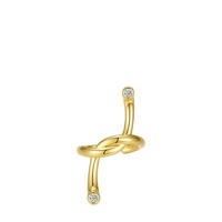 Bague de queue de cheval en laiton plaqué or 18 carats de haute qualité, avec nœuds aux deux extrémités et diamants, modèle R204071