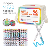 Lot de 96 stylos de peinture acrylique liquide à encre libre pour la vente en gros, marqueurs DIY pour roche, céramique, tissu, livraison rapide, PET