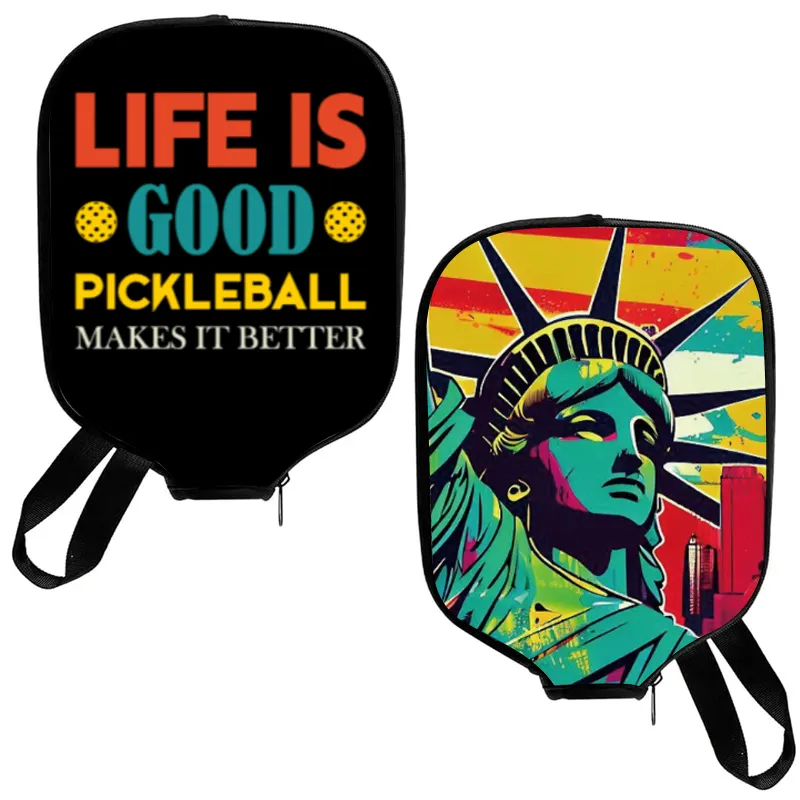 New Arrivals 2024 Pickleball Cover Racket Sleeve Neoprene Waterproof Pocket Mesh Strap Pickleball Paddle Cover