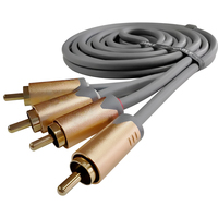 Câble audio stéréo plaqué or 2RCA mâle-mâle pour subwoofer, idéal pour audiophiles Hi-Fi, contrôleurs DJ, amplificateurs de cinéma maison et enceintes