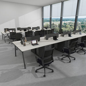 โต๊ะพนักงาน 4 ที่นั่ง 6 ช่องทำงาน เฟอร์นิเจอร์สำนักงานสมัยใหม่ โต๊ะพนักงานคู่ 4 ตัว เก้าอี้แบบคอมบิ ผลิตที่กวางตุ้ง - Product Image 2