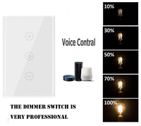 120 US Smart Light Dimming Switch prend en charge Alexa et Google Assistant 2.4Ghz WiFi Light Switch Commutateur de fonction de gradation numérique