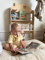 202411 livre maison en forme de rotation étagère affichage stockage livres jouets enfant bibliothèque non peint enfants 3 niveaux bureau étagère