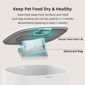 Distributeur automatique de nourriture pour chats intelligent WiFi Tuya pour deux chats, distributeur de nourriture sèche de 6 L avec séparateur et deux bols en acier inoxydable - Product Image 6