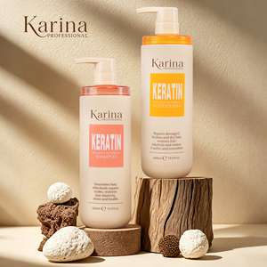 Champú y <span class=keywords><strong>Acondicionador</strong></span> de Queratina al por Mayor para Reparar el Cabello Dañado, con Logotipo Personalizado, Cuidado del Cuero Cabelludo, Champú Reparador para Salón de Belleza - Product Image 1