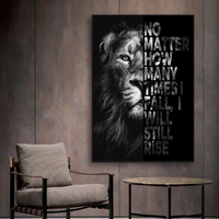 Inspirasional Gambar Singa bingkai dinding motivasi cat air kanvas Poster dekorasi rumah dinding seni cetak hewan subjek