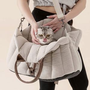 Sac de transport pour animaux de compagnie, écologique, chaud, classique, élégant, pliable, portable, à porter en bandoulière ou à la main, pour chats, chiens et petits animaux - Product Image 2