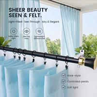 Anneau de fixation personnalisé pour tringle romaine, rideaux transparents en voile texturé lin, fournisseur d'usine, vente en gros, fabricant OEM pour fenêtres domestiques