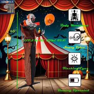 Halloween Animatronics 5.5FT Tamaño real Payaso de circo Globo Festival Decoración para casa embrujada Accesorios de Halloween - Product Image 6