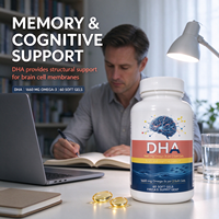 Gélules molles DHA OEM 830mg Oméga 3 avec EPA pour la fonction cognitive du cerveau et le soutien du système nerveux, saveur fraise
