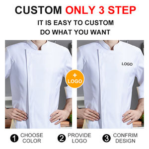 Abrigos de chef afilados Uniformes de restaurante y bar Camisa Chaquetas de manga corta Uniforme de cocina impermeable Chef - Product Image 5