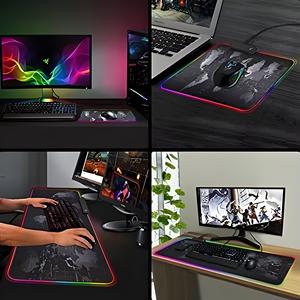 Chất lượng cao thân thiện với môi Scratch Proof cao su non-Slip dưới không thấm nước bản đồ thế giới RGB LED lớn tùy chỉnh kích thước chuột Pad - Product Image 6