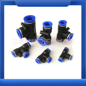 Raccord pneumatique en plastique Fiter Pe de type T à trois voies 468101216mm - Product Image 2