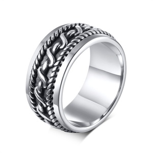 <b>Men's</b> Retro Vintage Jewelry Stainless Steel Braided Classis Finger <b>Rings</b> <b>for</b> <b>Men</b> - Product Image 4