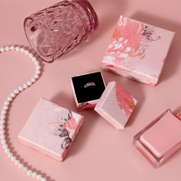 Boîte d'emballage de bijoux auto-élevante personnalisée, écologique, recyclable, avec impression personnalisée, couleur personnalisée, motif floral, forme irrégulière pour