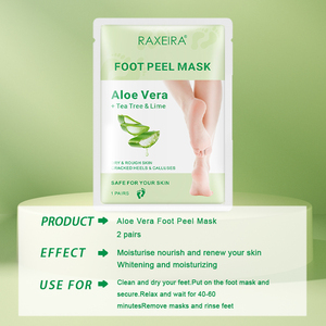 <span class=keywords><strong>Masque</strong></span> pour les pieds à l'aloe vera hydratant et réparateur de rugosité avec logo personnalisé, <span class=keywords><strong>masque</strong></span> exfoliant naturel en feuille pour les pieds, vente en gros à prix abordable - Product Image 6