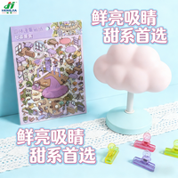 Autocollants décoratifs Kawaii en PET, auto-adhésifs, vernis brillant, découpés, lavables, formes personnalisées, pour scrapbooking