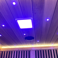 Sauna tradicional al aire libre 4-6 personas Función de vapor húmedo Estufa de leña maciza Panel de control de computadora Villas modernas eléctricas