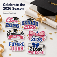 Écussons personnalisés pour diplômés 2026 – Badges brodés avec logo de la promotion 2026 pour toges et chapeaux – OEM ODM
