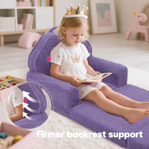 Sillón Plegable Infantil de Esponja Comprimida al Vacío, Tipo Sofá Convertible en Tumbona, Muebles Infantiles <span class=keywords><strong>para</strong></span> Sala de Juegos, Diseño Princesa - Product Image 4