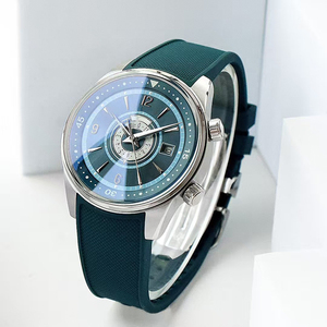 Paramount Sophisticated Excellence World Time Blue Rubber Strap 316L Steel Case Blue Dial Date Automatic Mechanical Men Watch - Product Image 1